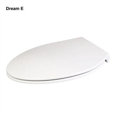 ゆっくり閉まる細長いプラスチック便座